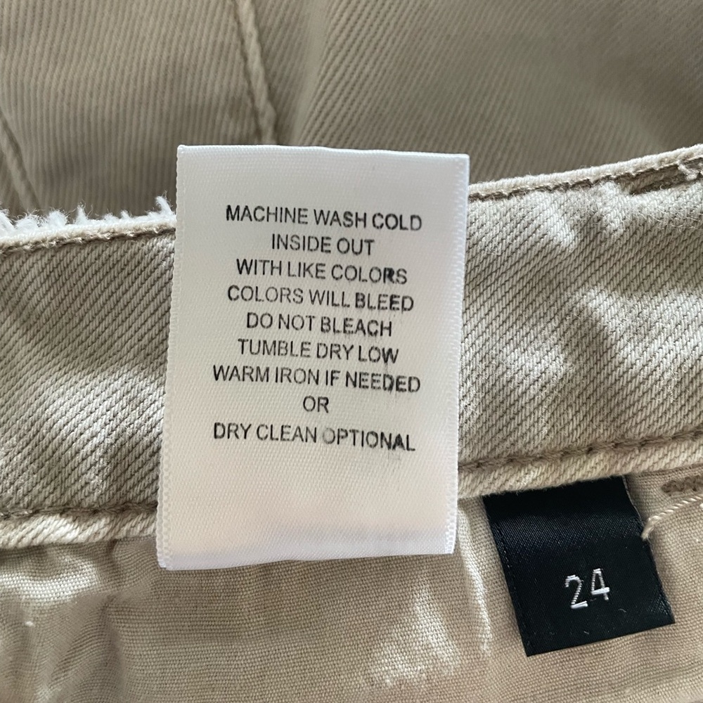 Bridge by GLY Mom Cuffed Shorts Womens 24 Tan Mid Rise Distressed Khaki Boho - Picture 15 of 15